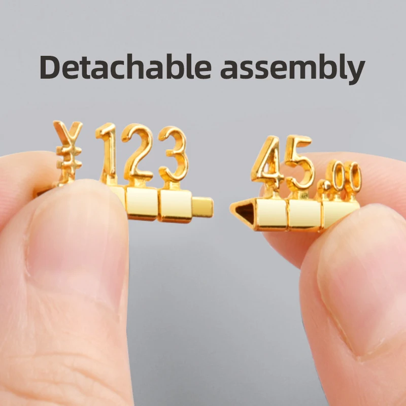 Boxed Combined Price Label Euro Snap Number Digit Cubes Stick For Clothes Phone Laptop Jewelry Showcase Counter Display Sign