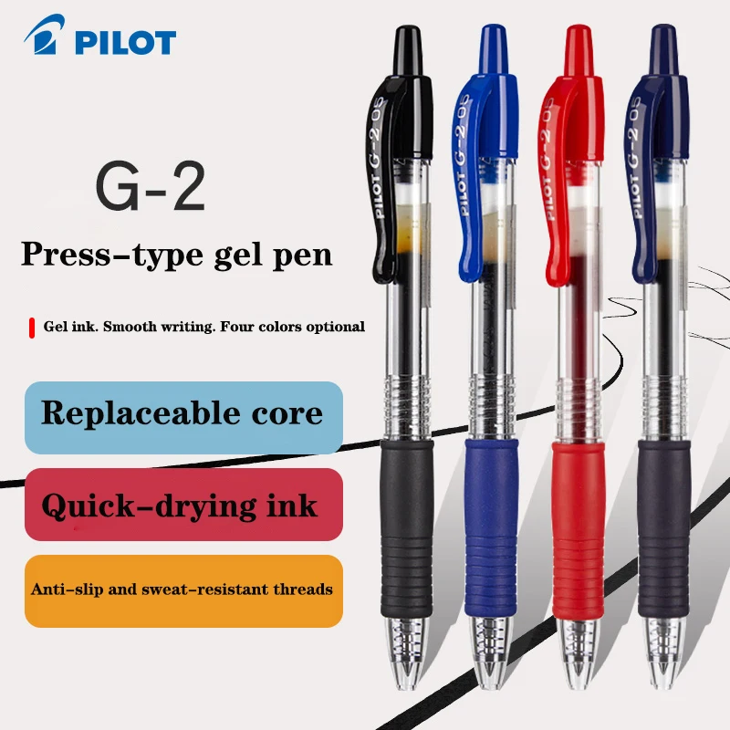 

12pcs Ballpoint pen PILOT Gel Pen BL-G2 Quick Dry Ink Writing Smooth School Office Stationery 0.38/0.5/0.7mm Replaceable Refills