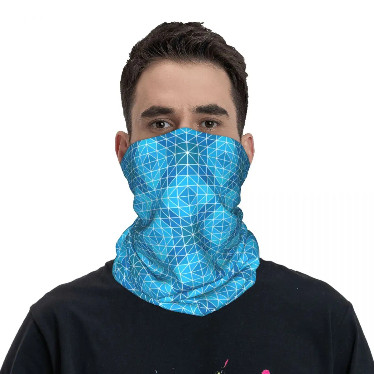 Bandana azul estampada para hombre y mujer, pasamontañas, bufanda cálida para ciclismo, deportes al aire libre, todas las estaciones