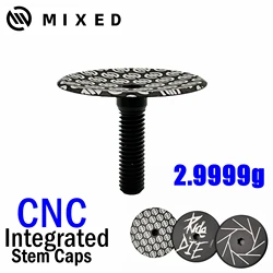 CNC Integrado Stem Top Cap, Bicicleta Headset Caps, Bicicleta Steering Bowl Capa, Misto, 2,99g