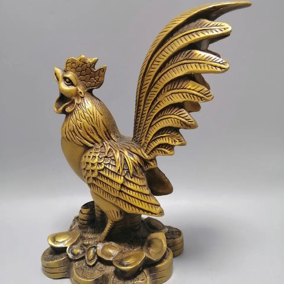 

Boutique Ancient Brassware Zodiac Chicken Home Decoration jewelry