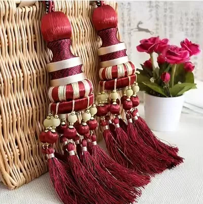 2Pcs Polyester Tassel Curtain Tieback Handmade Hanging Ball Tassels Fringe Curtains Holder Buckle Rope Decor Room Accessories