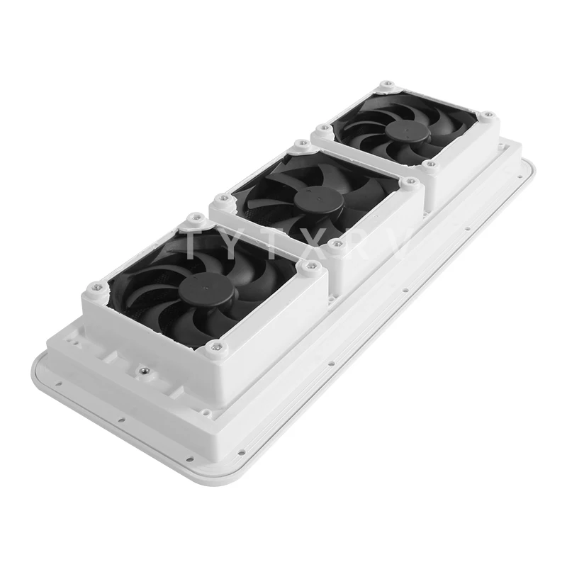 TYTXRV 12V 480*185mm RV Side Outlet Exhaust Fan White Dust Proof Ventilation Fan Cooling Vent Fan view 5