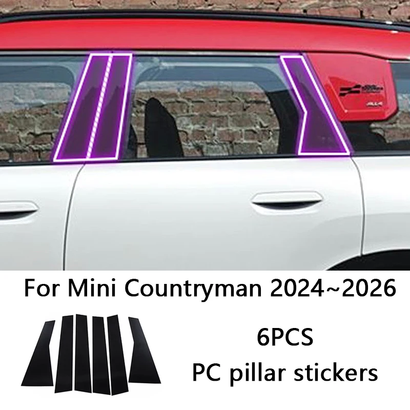 

For Mini Countryman U25 2024 2025 2026 Auto Accessories Car Pillar Window Trim Cover Scratch-resistant Film B C Column Sticker