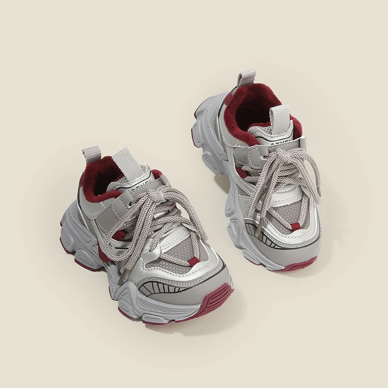 

Детская спортивная обувь, осенне-зимняя повседневная обувь с мягкой подошвой, модная теплая хлопковая обувь с подкладкой для мальчиков и девочек