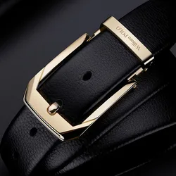 Leather men's needle buckle business belt, fashionable casual pants belt, versatile formal belt