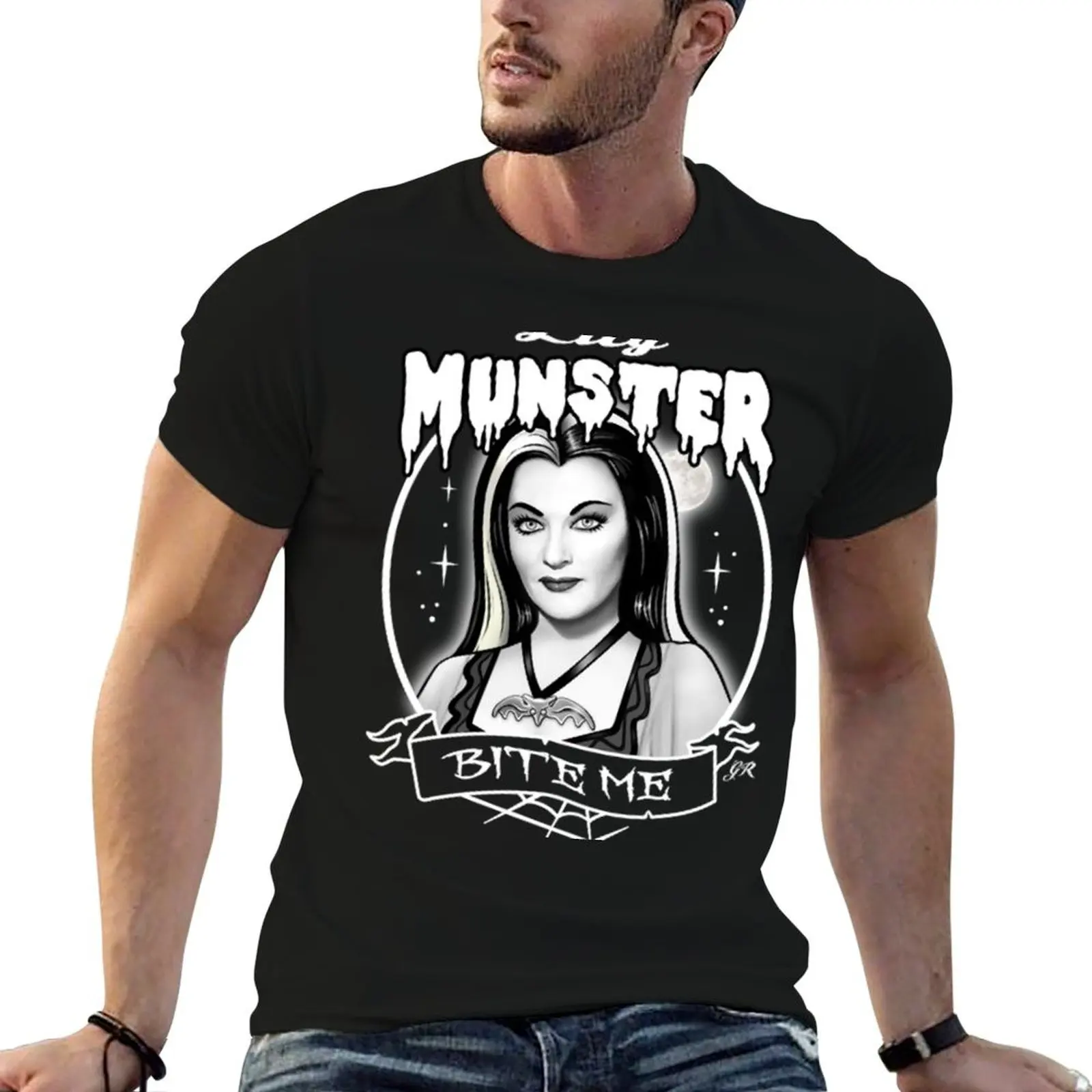 Camiseta Lily Munster para hombre, camiseta gráfica para hombre, camisetas lisas para hombre, camiseta de marca de lujo de alta calidad