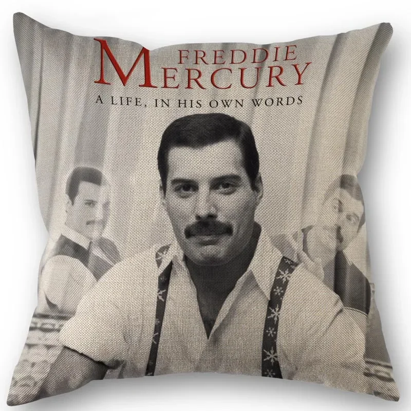 Funny Freddie Mercury Pillowcase Home Textile Cotton Linen Fabric 45x45cm One Side Decoration Pillow Cover 1014