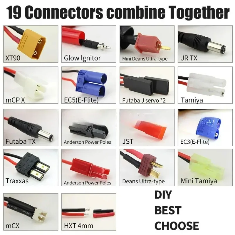

Multifunction 4.0 Banana Plug 5in1/8in1/19in1 Balance Charging Cable Adapter XT60 EC3 EC5 HXT TAMIYAS For IMAX B6 B6AC Charger