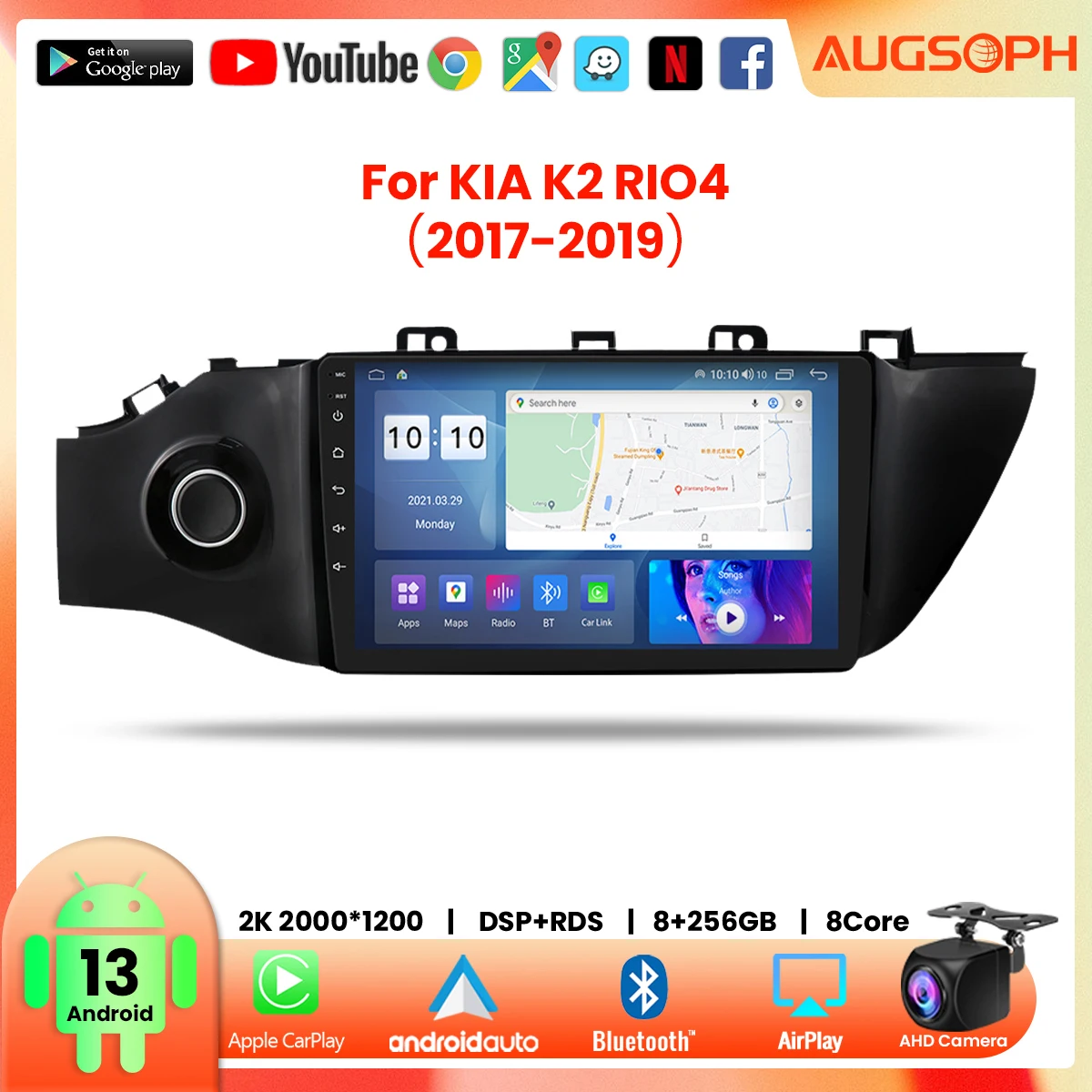 

Android 13 Car Radio For KIA K2 RIO 4 2017-2019, 9inch 2K Multimedia Player With 4G Carplay & 2Din GPS Navigation.