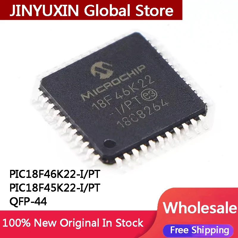 2Pcs New PIC18F46K22 PIC18F46K22-I PT 18F46K22 PIC18F45K22 18F45K22 PIC18F45K22-I PT TQFP-44 IC Chip In Stock Wholesale