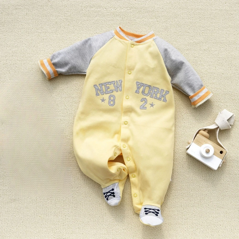 

Baby Rompers Spring Autumn Clothes letter embroidery Boy Pajamas Newborn Outfit Sports Jumpsuit Infants Clothing 0 -12 Months