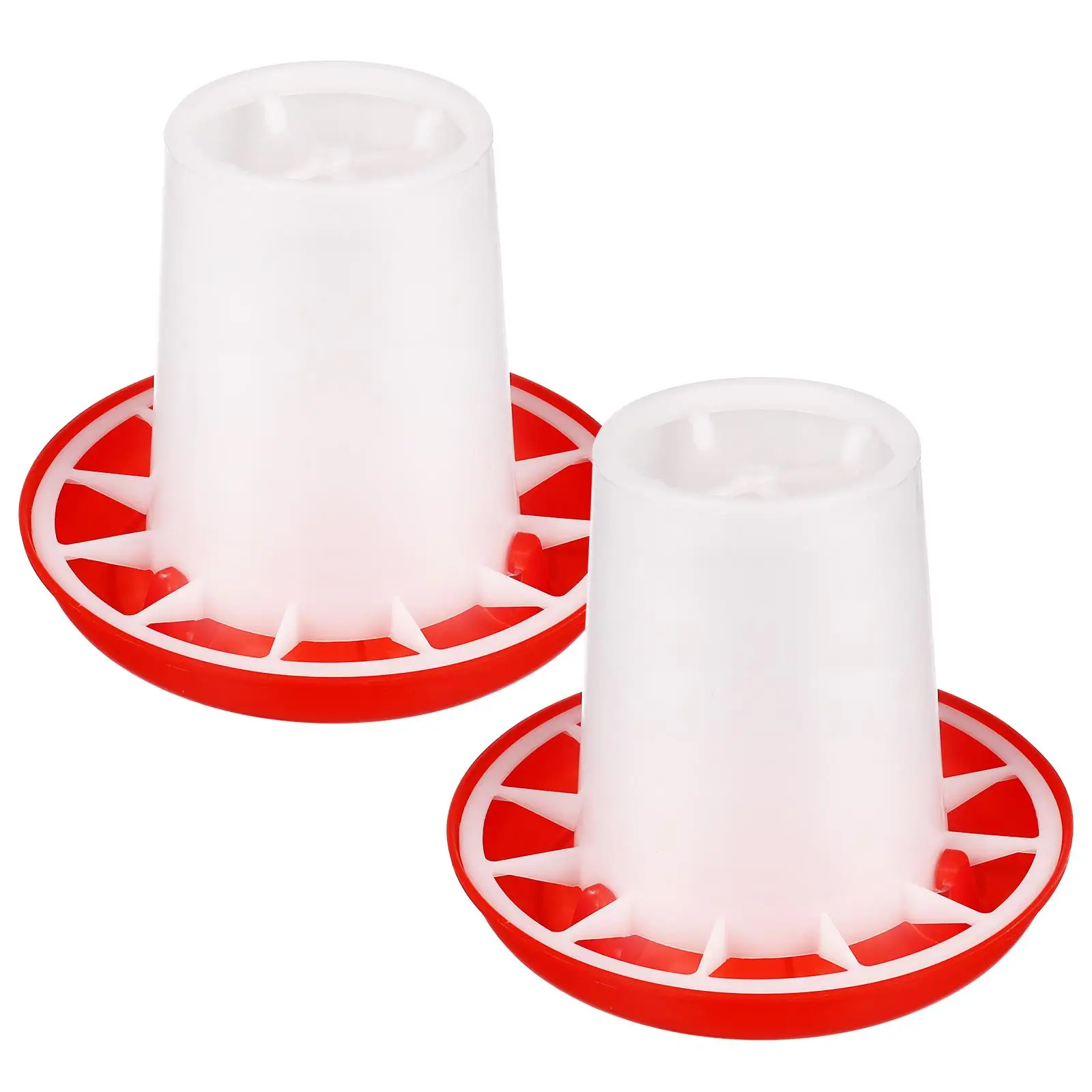 

2 Pcs Pet Food Container Chicken Trough Pigeon Feeding Boxes Dish Poultry Cage Troughs Red Anti-spatter Containers Baby