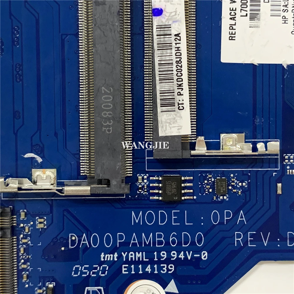 Placa base para portátil HP 14s-dq0000TU 14-DQ, L70052-601, UMA, Pent 5405U, WIN, DA00PAMB6D0, funciona al 100%