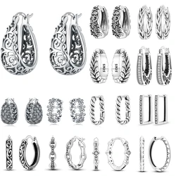 925 Sterling Silver Vintage Vine Series Earring Jewelry Versatile Hoop Earrings For Women Jewelry Fine Birthday Party Gifts