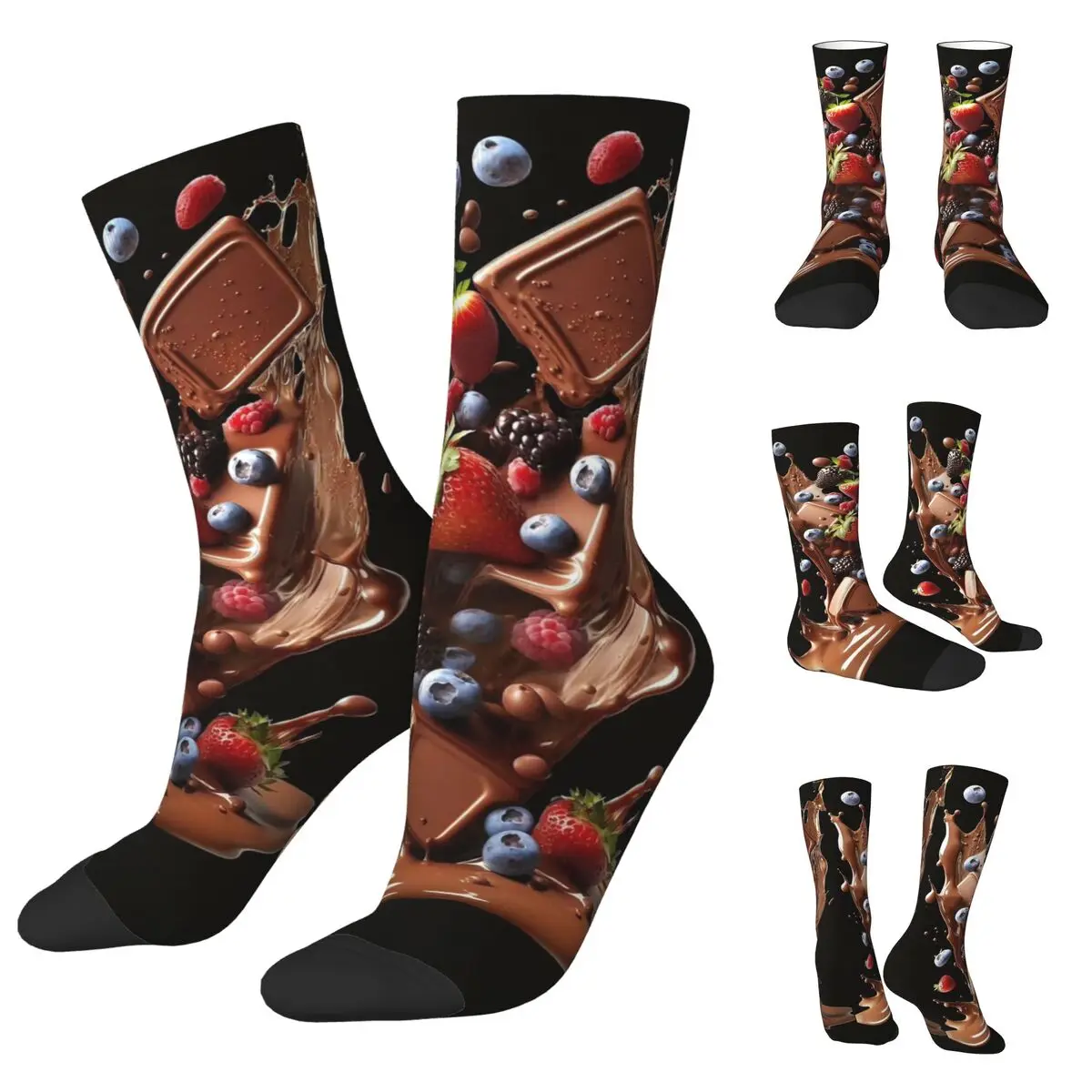 

Nutty Chocolate Ice Cream Waffle 2 Men and Women printing Socks,lovely Applicable throughout the year Dressing Gift