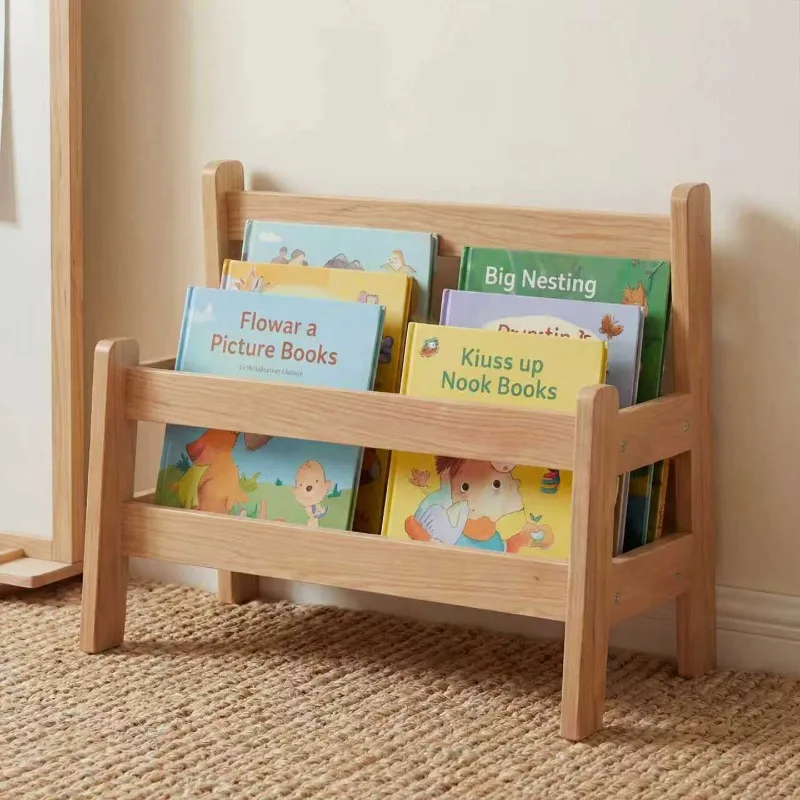 Children's bookshelf floor-to-ceiling beech book storage rack baby picture book  window floor-to-ceiling small bookcase shelf