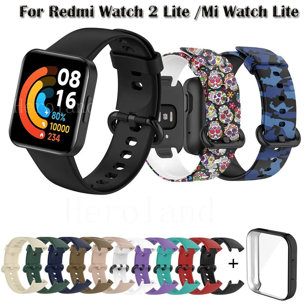 Bracelet Silicone WatchStrap For Redmi Watch 2 Lite SmartWatch Band For Xiaomi Mi Watch Lite Strap Wristband With Protector Case