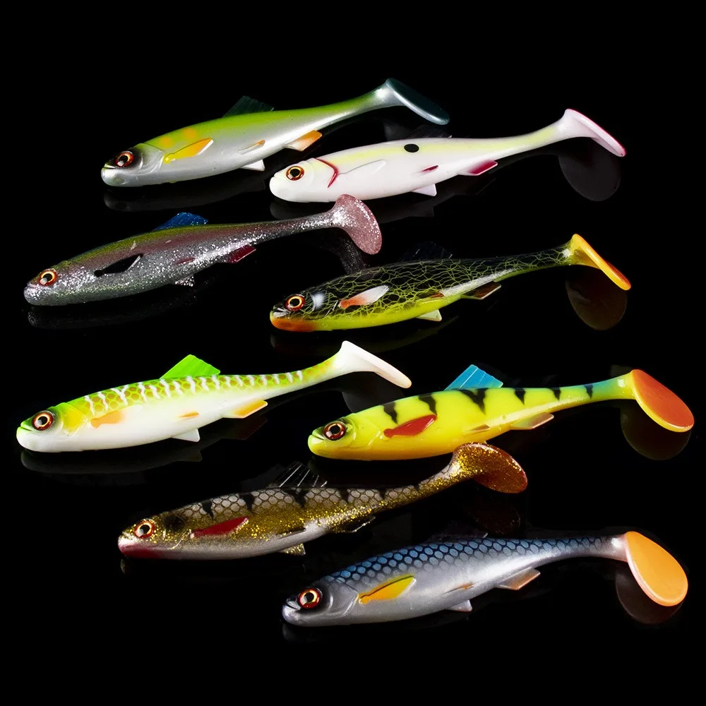 

Sinking 3D Eye Simulation Fishing Lure Baitfish Shad Soft Bait Soft Swimbait Silicone Paddle Tail T Tail Soft Baits Sea Bass