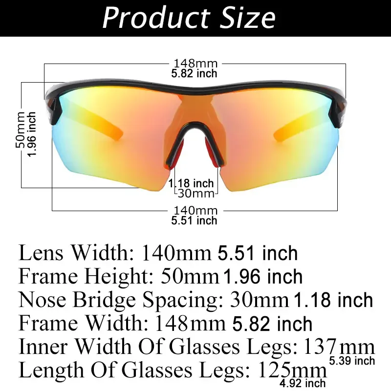 

JLETOLI Polarized Sport Sunglasses, Windproof Goggles Bike Glasses For Outdoor Cycling