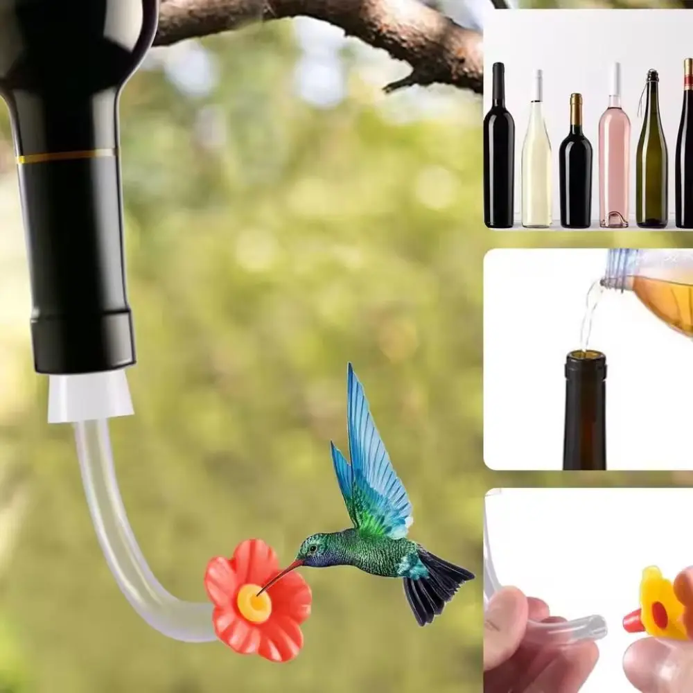

4pcs Single Double Head Hummingbird Feeder Tubes Drip Proof DIY Craft Floral Hummingbird Feeder Replacement Bird Feeder