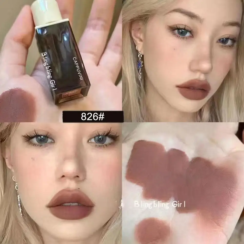 Matte Lip Gloss Brown Lipstick Long Lasting Non-marking Red Sexy Waterproof Liquid Lipsticks Lip Makeup Cosmetics For Women E4H0