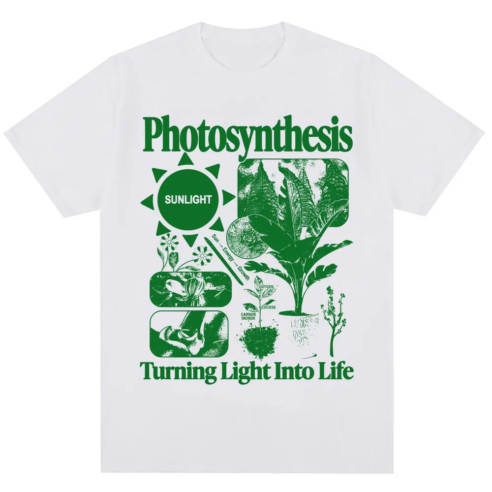 Funny Photosynthesis Turning Light Into Life T-shirt Men Women Retro Science T Shirts Oversized Cotton Casual T Shirt Streetwear