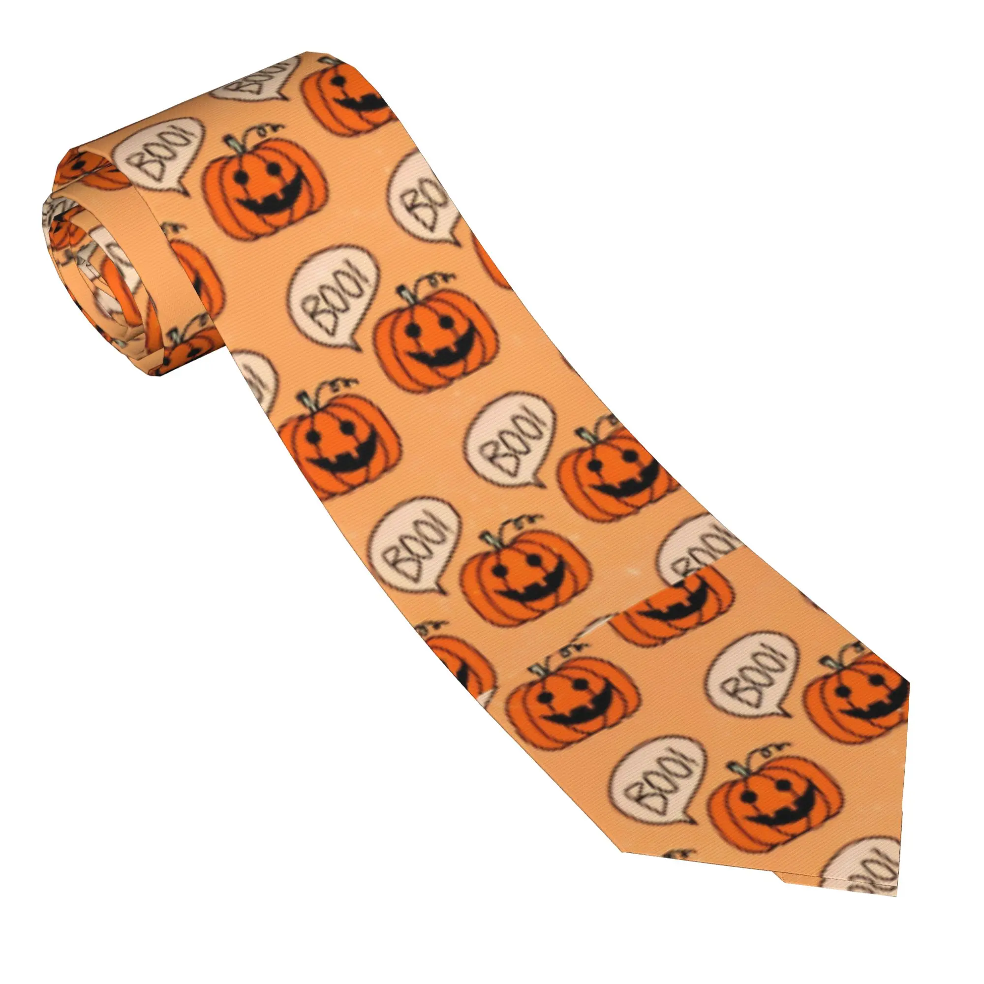 Halloween Pumpkins Ghosts Necktie 8 cm Trick or Treat Kawaii Neck Ties for Mens Narrow Accessories Cravat Wedding Business