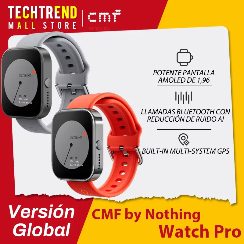 الإصدار العالمي CMF من Nothing Watch Pro 1.96 بوصة AMOLED بلوتوث 5.3 BT مكالمات مع AI للحد من الضوضاء GPS Smartwatch CMF watch Pro #2