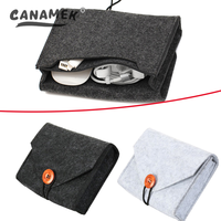 Power Adapter Case Storage Bag Felt Portable Electronic Accessories Storage Bag Portable USB Travel Cable Organizer Electronic