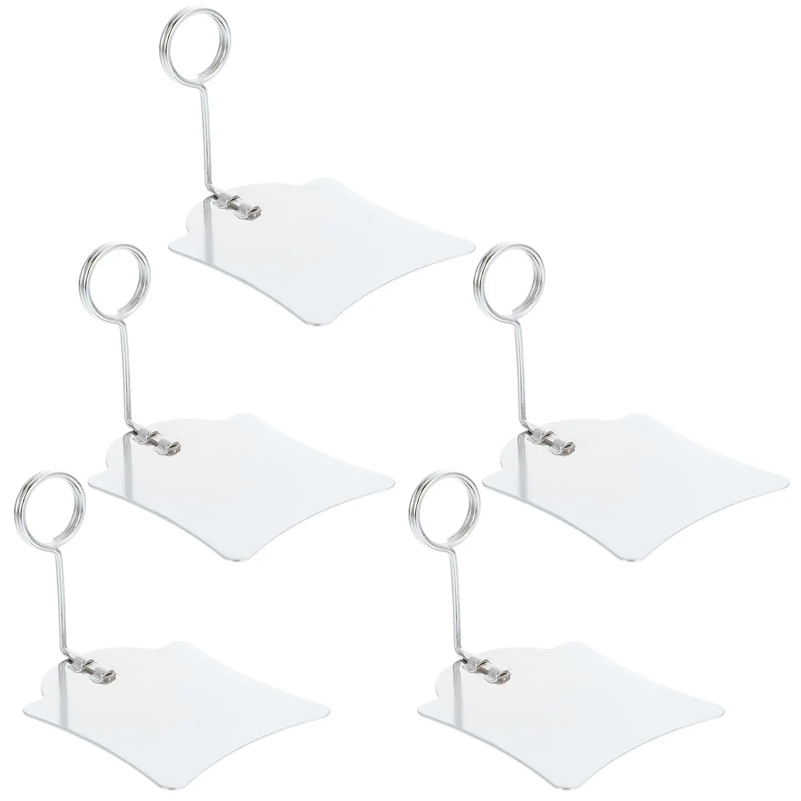 

5 Pcs Silver 5cm Price Tag Clips Label Display Holders Shelf Sign Stand Food Merchandise Rack Grocery Metal Ad Wire