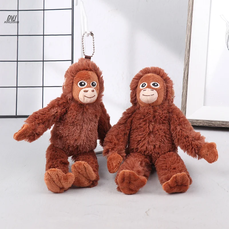 Cartoon Gorilla Plush Toy Chimpanzees Monkey Pendant Soft Stuffed Doll Keychain Backpack Car Bag Key Ring Decor Kid Gift