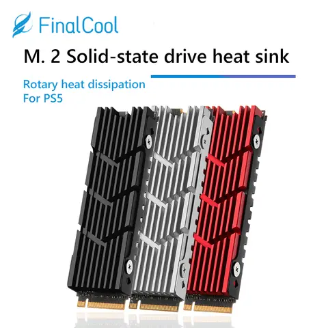 FinalCool M2 2280 SSD dissipatore di calore in alluminio M.2 SSD NVMe dissipatore di calore radiatore in lega di alluminio con Pad termico per PC Desktop PS5