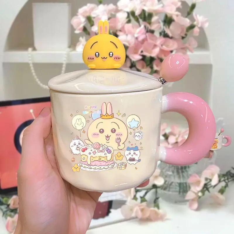 Kawaii Chiikawa Ceramic Mug Cute Usagi Coffee Cup Couple Gift Birthday Present Portable Drinking Mug Cartoon New Style Lovely