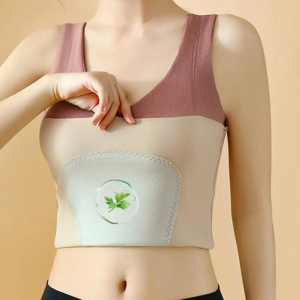 Fast Temperature Lock Tank Top Winter Women Thermal Vest Chest Pads Velvet Heating Bottoming TankTop Chest Pad Built-in VestS