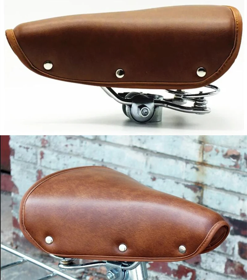 Q841 Retro Bicycle Seat Car Pu Bikes Saddle Super Soft  250*200mm Bicycle Parts MTB