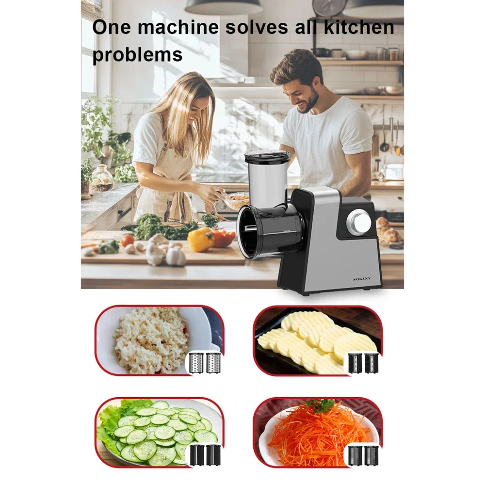Электрическая мясорубка Овощерезка 5-в-1 Многоцелевая быстрая измельчитель сыра, измельченного картофеля, моркови и т. д.