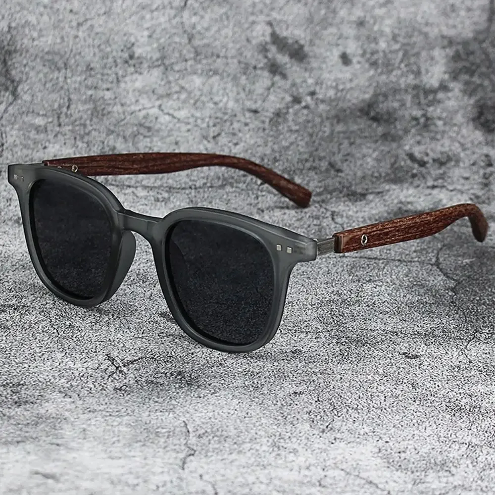 Gafas de sol Retro de grano de madera, nuevas gafas de sol con montura cuadrada, protección UV, gafas de sol para ciclismo, gafas de calle para exteriores