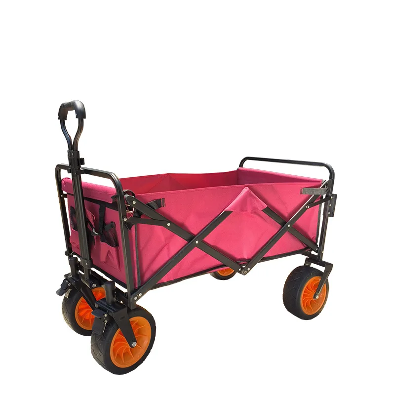 Outdoor camper, foldable tie rod camper, portable household with brakes 8-inch pull goods stall trolley