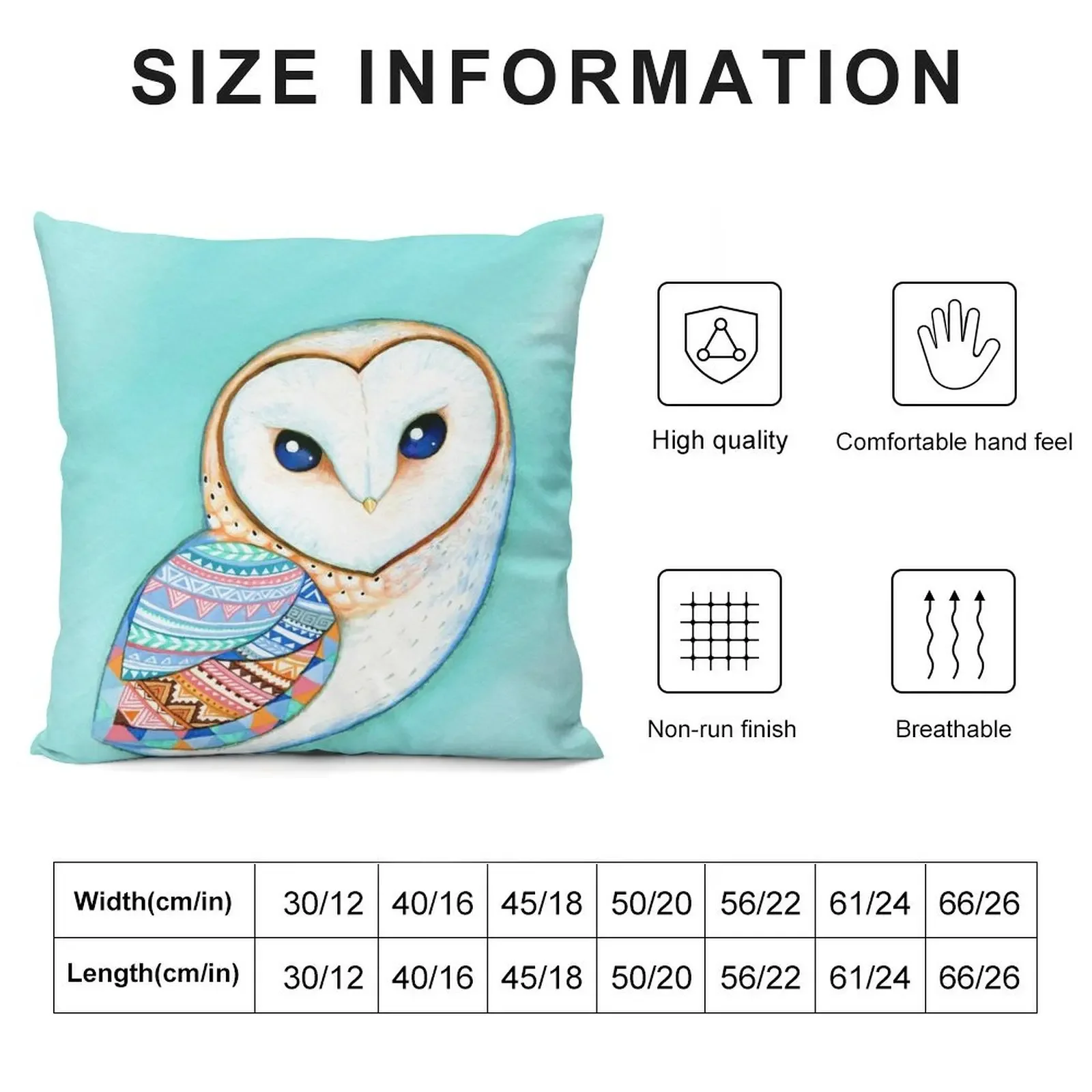 Tribal Pattern Barn Owl Throw Pillow pillow cover christmas Decorative Cushion pillow