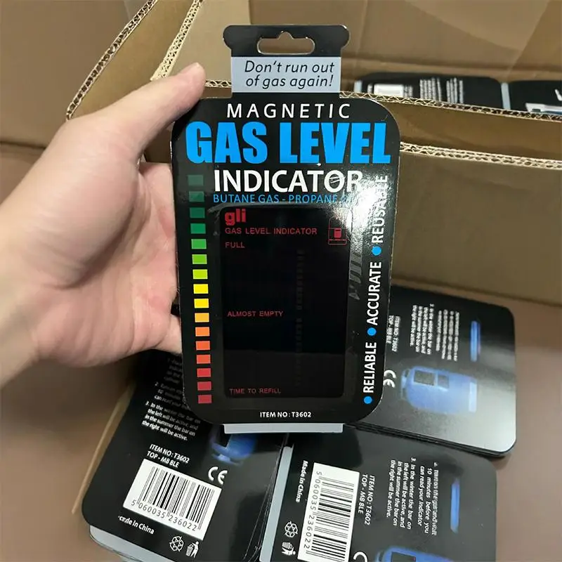 Gas Tank Level Indicator Magnetic Propane Butane LPG Fuel Meter Reusable for 5kg to 50kg Cylinders Camping Kitchen BBQ Accessory