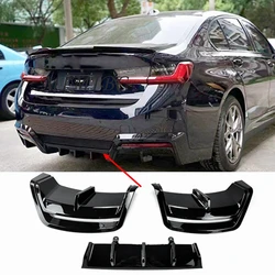 FOR BMW i3 2022 2023 Car Accessories Glossy Black Car Rear Bumper Diffuser Rear Side Splitters Spoiler Lip Rear Bumper Protector