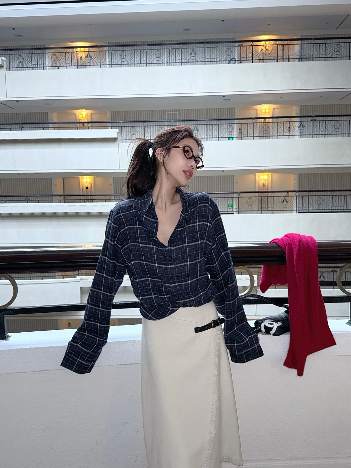 

Женский топ в клетку Design Sensation irt 44AaSi Bilien Wed с застежкой на талии, осенне-зимний базовый слой