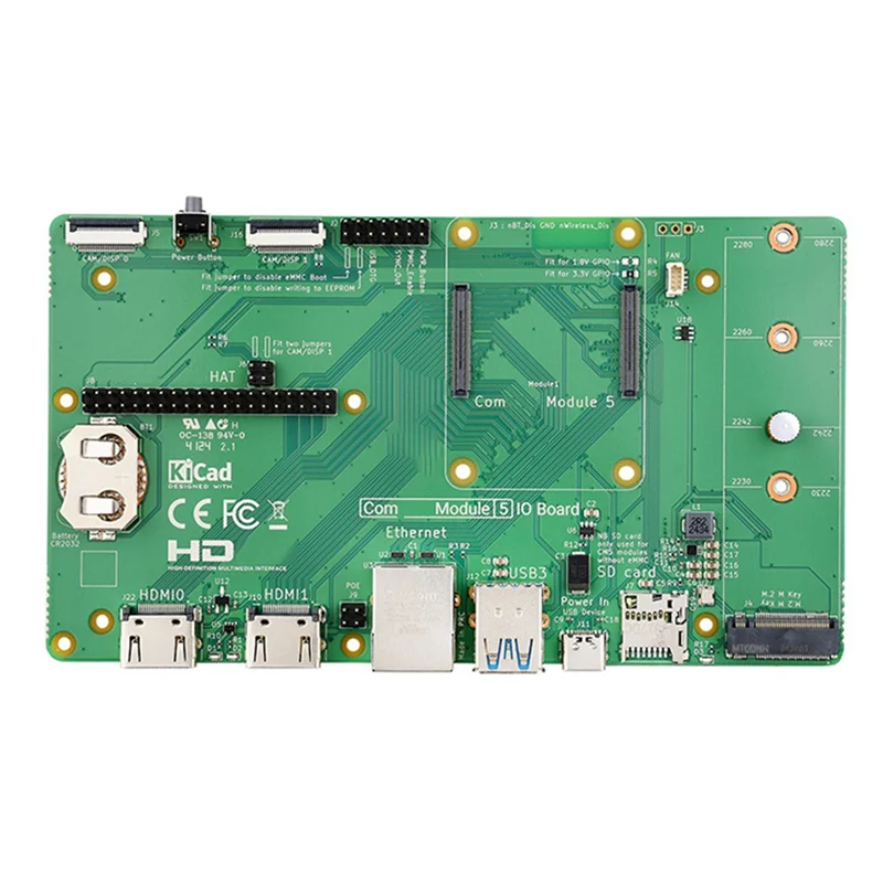 ที่มีประสิทธิภาพสําหรับ Raspberry Pi CM5 IO Board Baseboard สําหรับ Raspberry Pi Compute โมดูล 5 IO บอร์ดสนับสนุน M.2 Nvme SSD