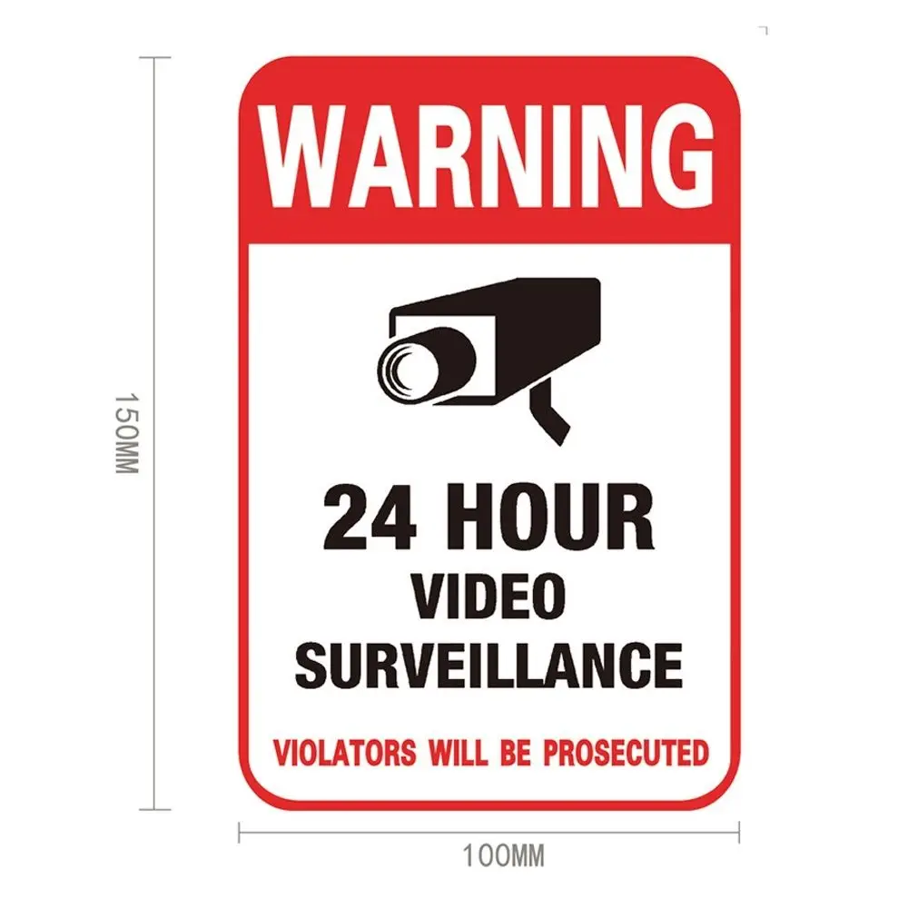 

Practical Video Surveillance 24 Hour Monitor Camera Stickers Warning Sticker Decals Warning Signs