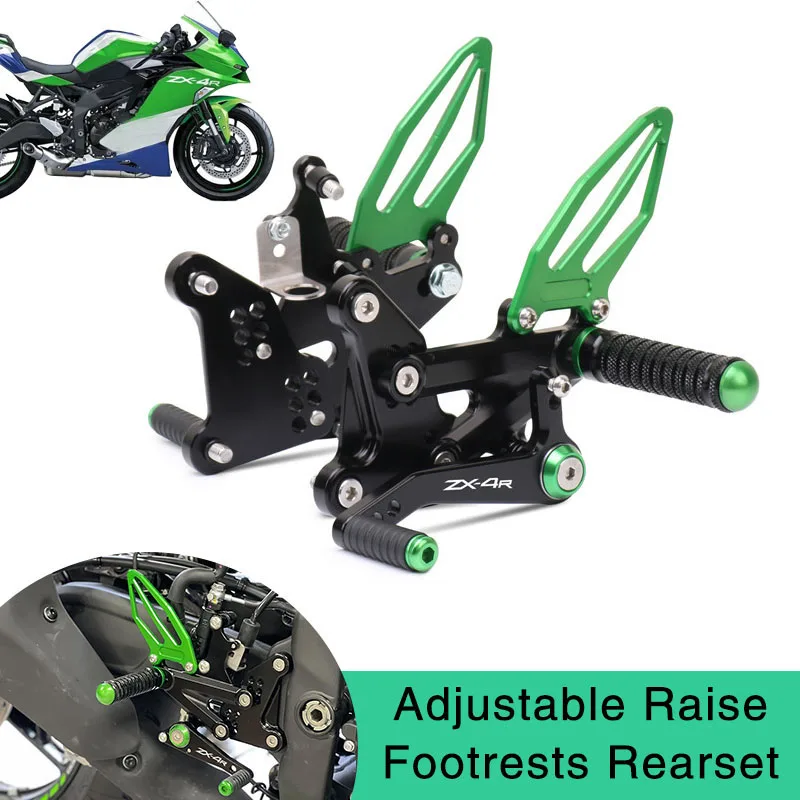 Motorcycle Accessories CNC Adjustable Rear Set Rearsets Footpeg Footrest Foot Rest For ZX-4R ZX-4RR ZX4R ZX4RR