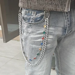 Exaggerated Type Cuban Pants Chain Men's Heavy-duty One's Waist Hip Hop Accessories Light luxury Goods Holiday Gifts Key Chain