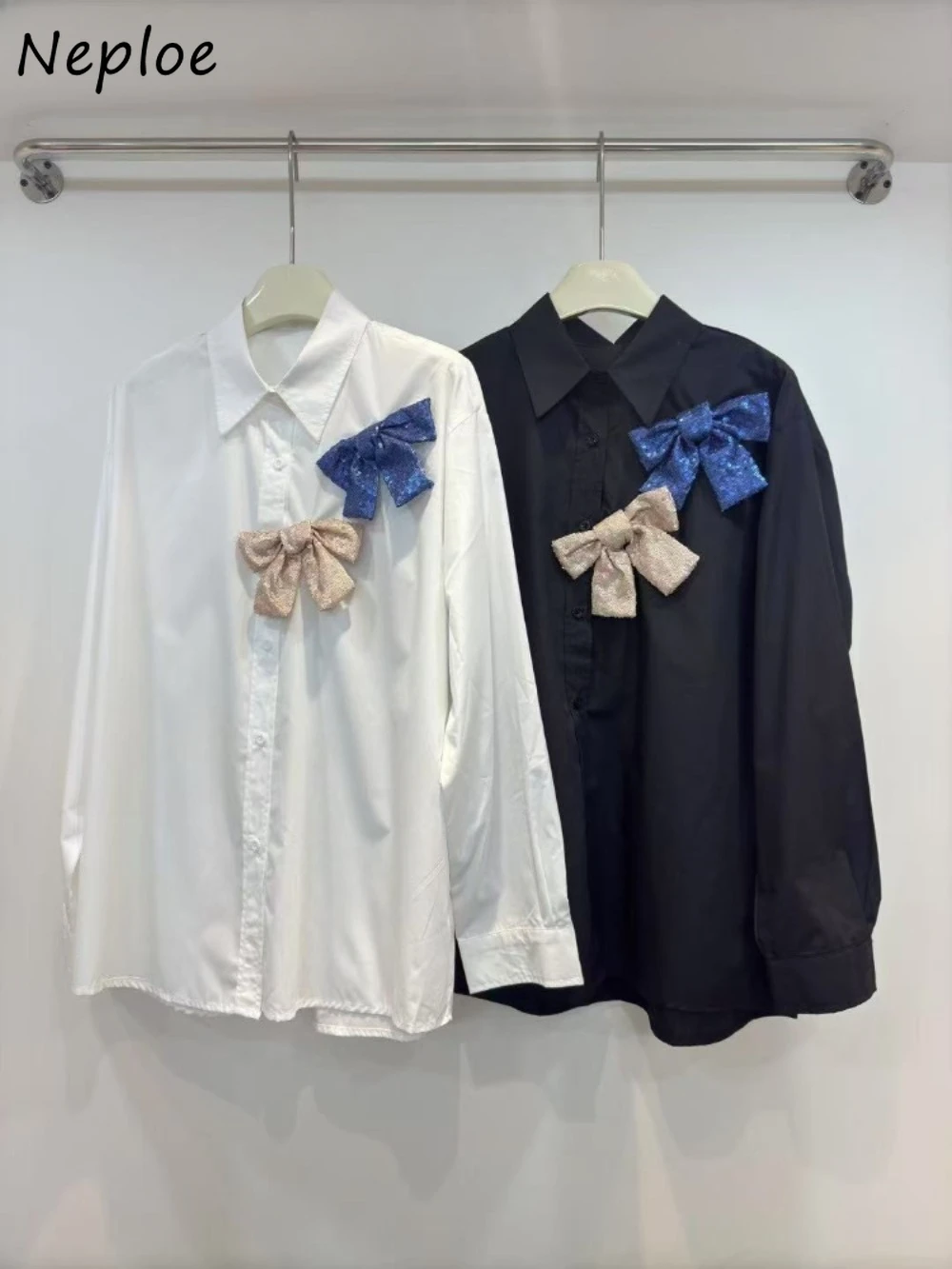 

Neploe New Fresh All-match 3D Flower Literary Shirt Women Fungua French Style Blouses Trendy Casual Loose Minority Y2K Blusas