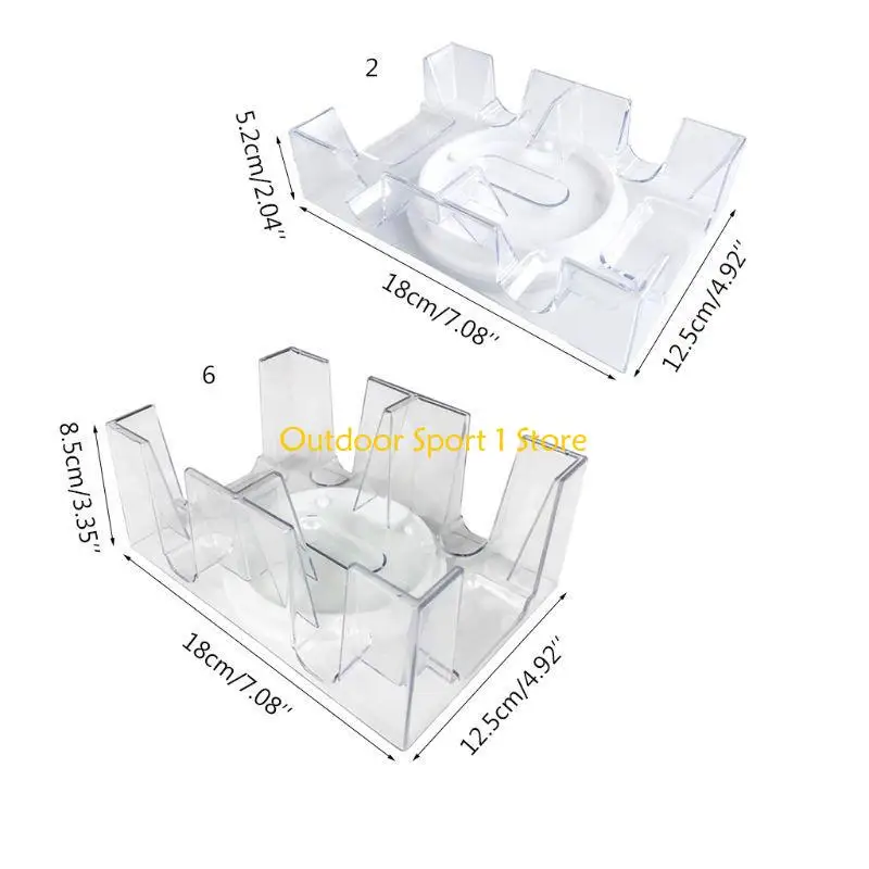 A0KA 2/6 Deck Clear Card Card Card Card Card Card Card مع صينية دوارة