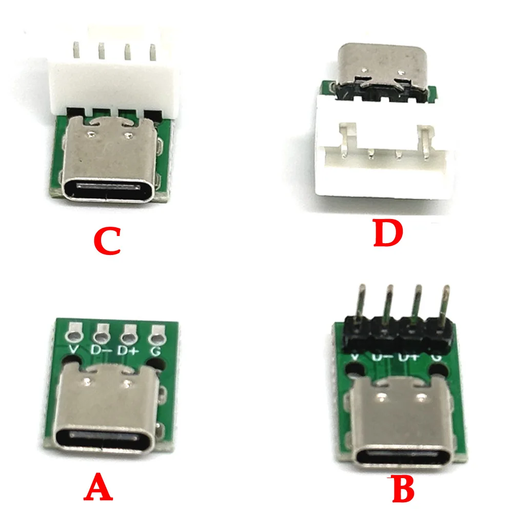 10/5/1pcs TYPE-C USB 3.1 Type C Connector 16 Pin Test PCB Board Adapter 16P 4P Connector Socket For Data Line Wire Cable Transfe